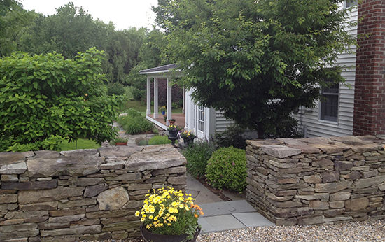 Picture of stone wall and walkway